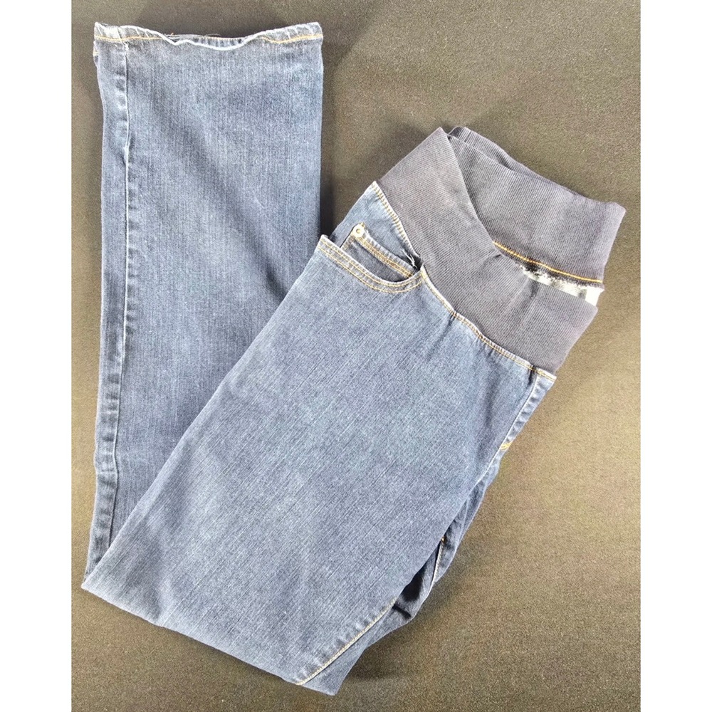 Liz Lange Maternity Bootcut Jeans Blue Medium Wash Size 10 Under Belly